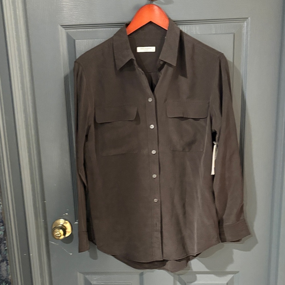 NWT Equipment Dark Brown Button-Up Shirt